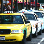 taxi on road