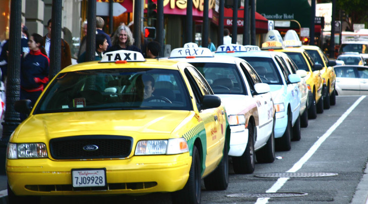 taxi on road